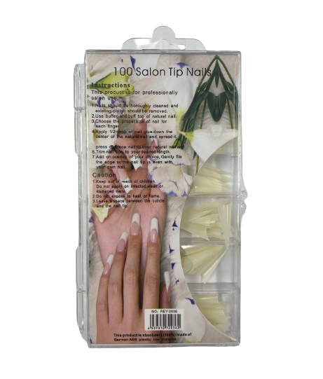 Tips Vamp Curta Leitosa com 100 Unidades - Nail Salon