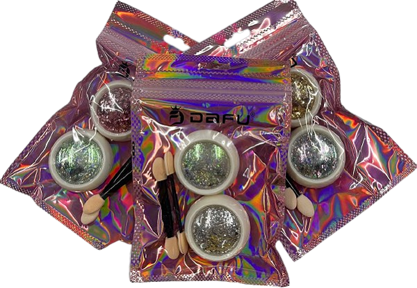 Duo de Glitter Flake e Folha de Ouro