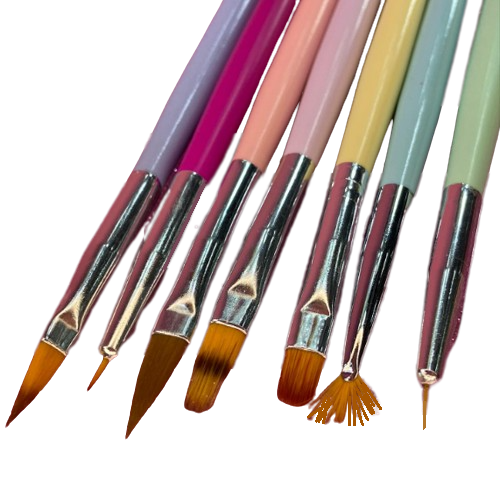Kit com 7 Pincéis para Unhas