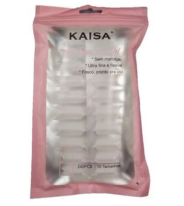 Tips Soft Gel Curvatura C Transparente 240 Unidades - Kaisa