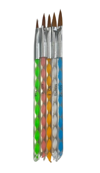 Kit com 5 Pincéis para Unhas Acrílico