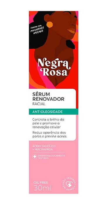 Sérum Renovador Facial Antioleosidade -  Negra Rosa