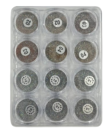 Glitter Fino com 12 Unidades (FDU8002) - FN Fan Nails
