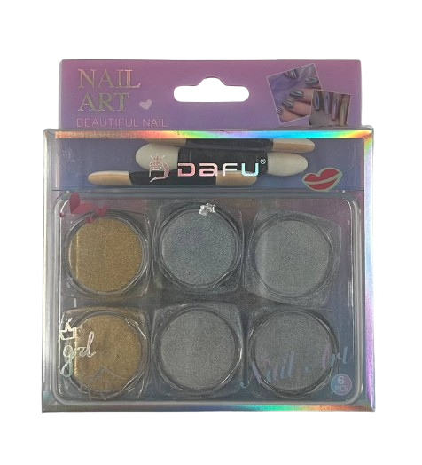 Glitter Fino Dourado e Prata com 6 Unidades - Dafu