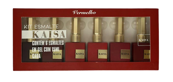 Kit de Esmalte em Gel Vermelho - Kaisa