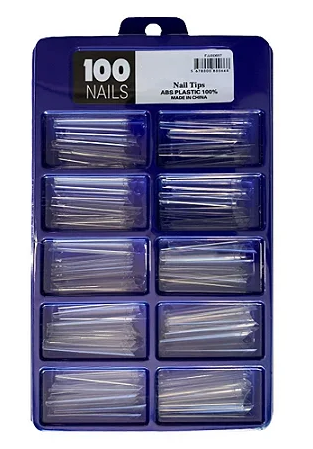 Tips Bailarina Extra Longa Transparente com 100 Unidades - Zem