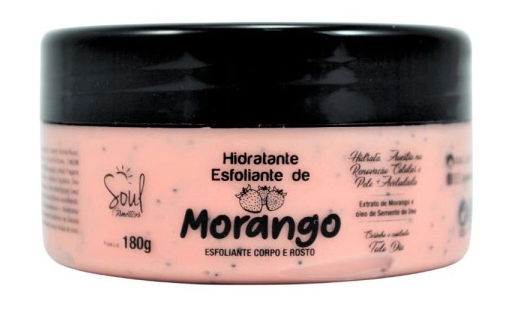 Hidratante Esfoliante de Morango Corpo e Rosto 180g - Soul Cosméticos