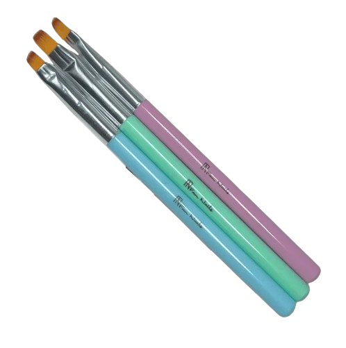 Kit com 3 Pincéis para Gel Modelo 2  - FN Fan Nails