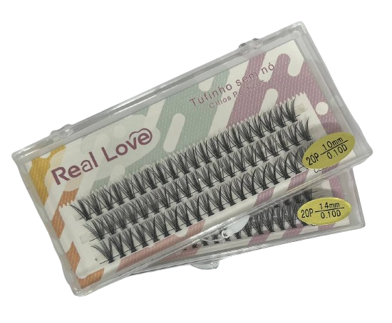 Caixa de Cílios Tufo sem Nó 20P 0.10D - Real Love