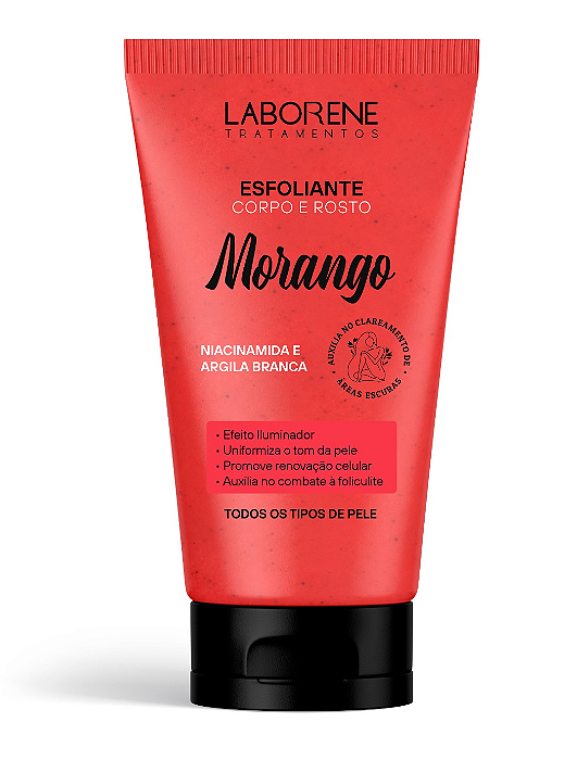 Esfoliante Corpo e Rosto 170g Morango - Laborene