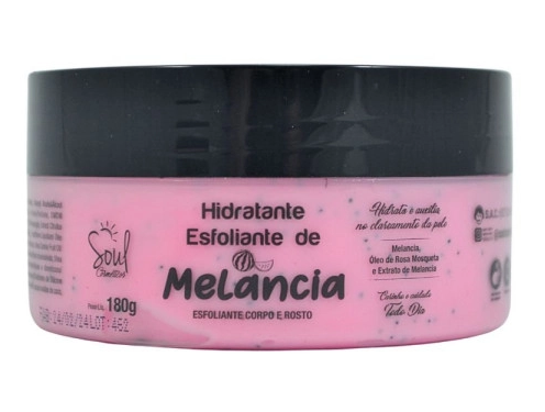 Hidratante Esfoliante de Melancia Corpo e Rosto 180g - Soul Cosméticos