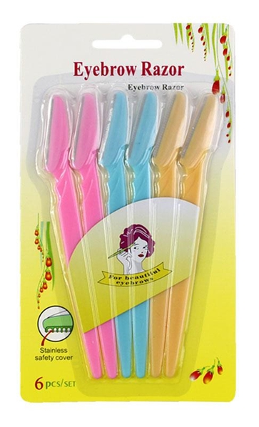 Kit com 6 Navalhas para Sobrancelha Coloridas