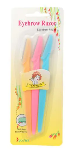 Kit com 3 Navalhas para Sobrancelha Coloridas