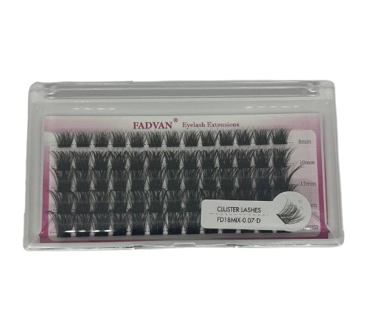 Cílios Tufo sem Nó Cluster Lashes FD18 Mix 0.07D - Fadvan