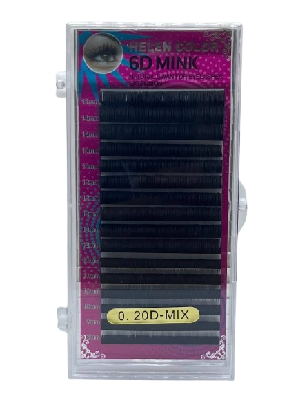 Cílios Fio a Fio 6D Mink 0.20D Mix - Hêlen Color