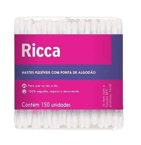 Hastes Flexíveis com Ponta de Algodão - Ricca