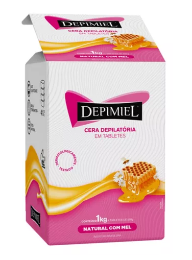 Cera Depilatória em Tabletes Natural com Mel 1kg - Depimiel