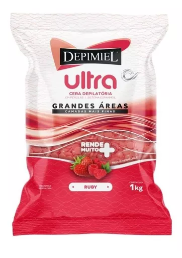 Cera Depilatória Pérolas Ultra Ruby 1kg - Depimiel
