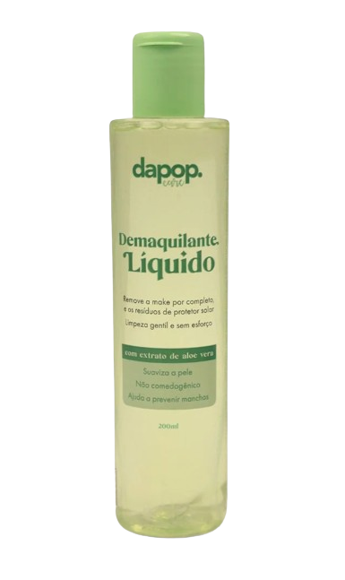 Demaquilante Líquido Extrato de Aloe Vera - DaPop