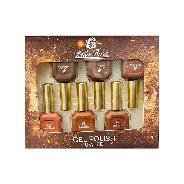 Kit de Esmalte em Gel Marrom - Bella Rosa