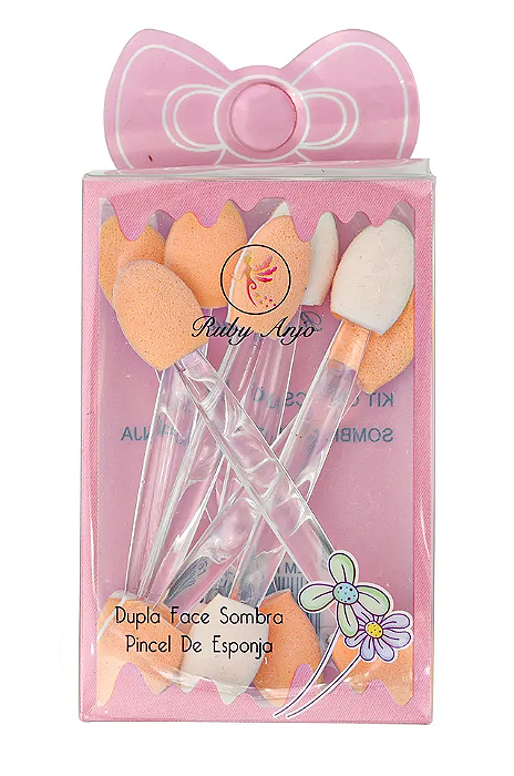 Kit com Mini Pincéis Dupla Face para Sombra - Ruby Anjo