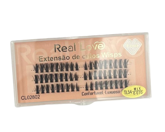 Cílios Tufo sem Nó Fênix TL54 0.07D Mix - Real Love