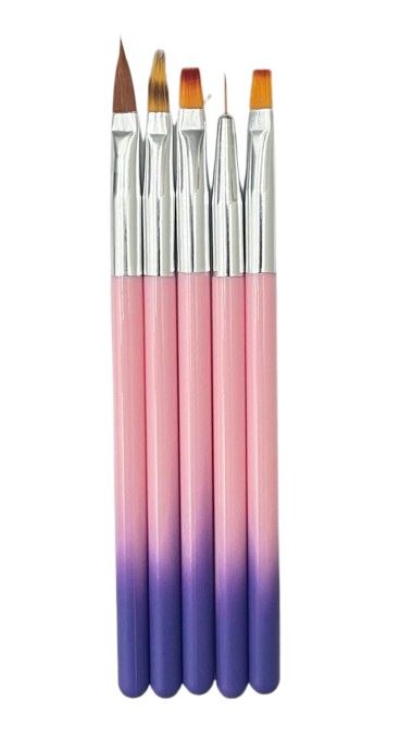 Kit com 5 Pincéis para Unhas - Dafu