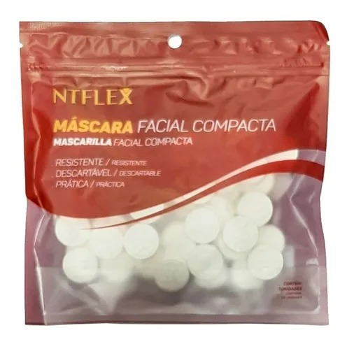 Máscara Facial Compacta com 25 Unidades - NTFlex