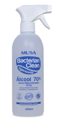 Spray Bacterian Clean Álcool 70% 500ml - Musa