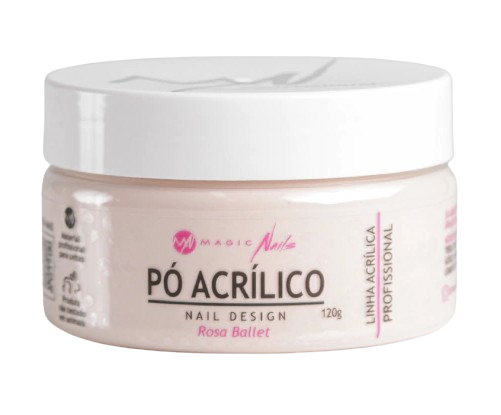 Pó Acrílico Rosa Ballet 120g - Magic Nails