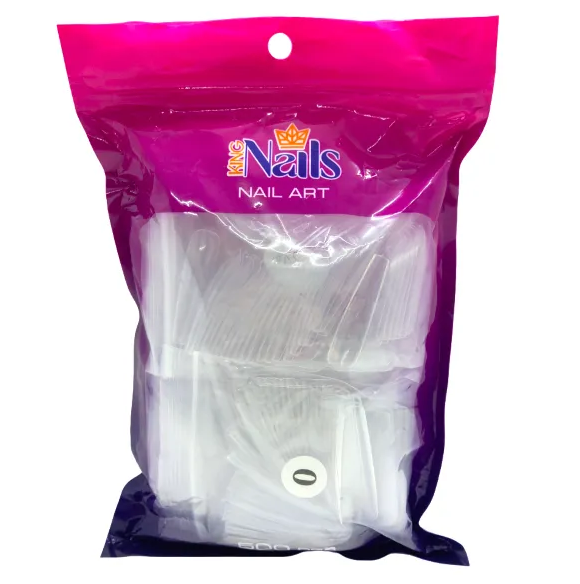 Unha Postiça Bailarina Extra Longa Transparente com 500 Unidades - King Nails
