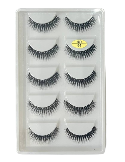 5 Pares de Cílios Postiços 6D 04