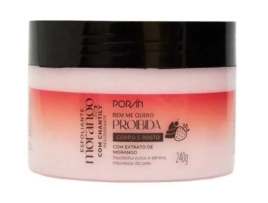 Esfoliante Corpo e Rosto Morango 240g - Porán