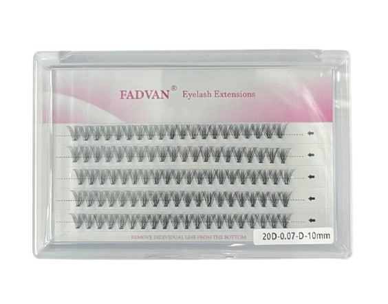 Cílios Tufo sem Nó 20P 0.07D Unitário 10mm - Fadvan