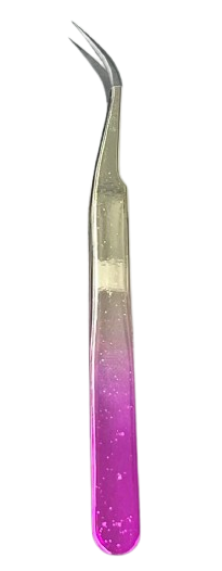 Pinça Curva Rosa com Dourado - Bela Luck Star