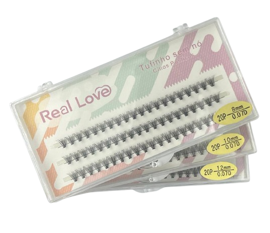 Caixa de Cílios Tufo sem Nó 20P 0.07D - Real Love
