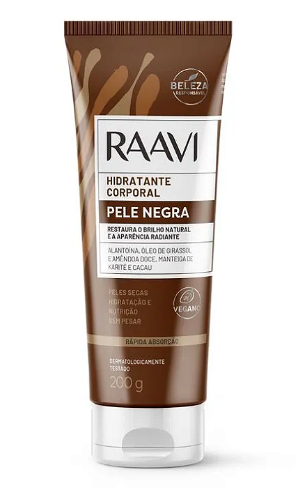 Hidratante Corporal Pele Negra 200g - Raavi