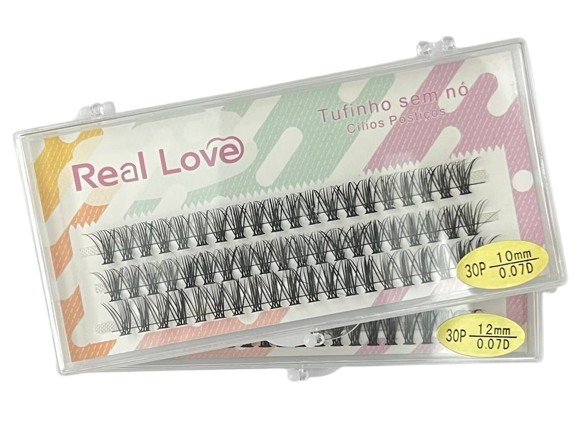 Caixa de Cílios Tufo sem Nó 30P 0.07D - Real Love