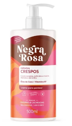 Creme de Pentear Cabelos Crespos - Negra Rosa