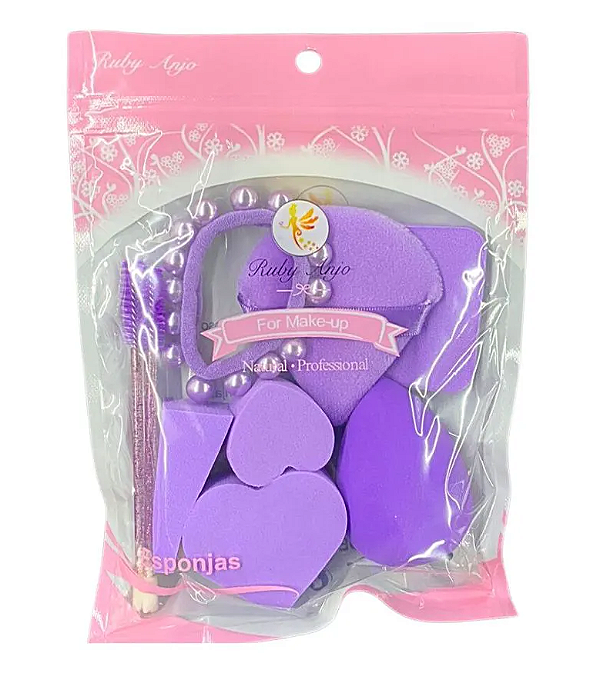 Kit com 6 Esponjas + Escovinha + Xuxinha RA-513 - Ruby Anjo