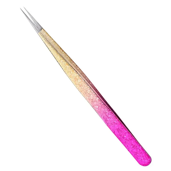 Pinça Reta Rosa com Dourada - Bela Luck Star