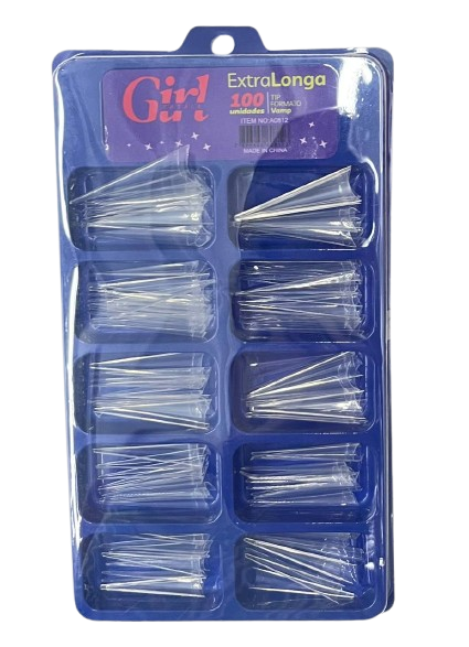 Tips Vamp Extra Longa Transparente com 100 A0812 - Girl Fatale