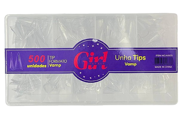Tips Vamp Curta Transparente com 500 Unidades A0833 - Girl Fatale