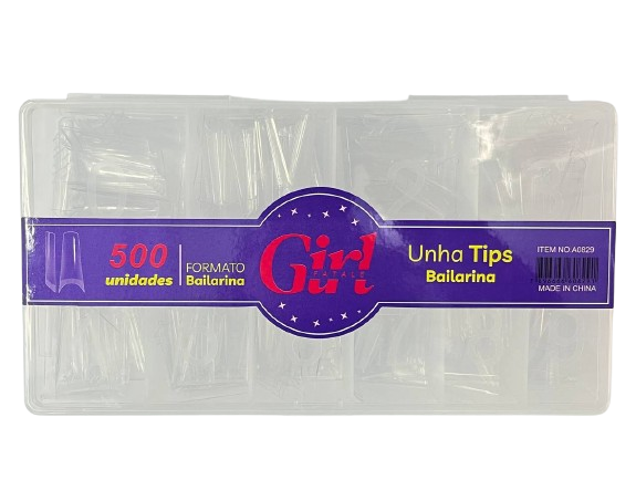 Tips Bailarina Curta Transparente com 500 Unidades A0829 - Girl Fatale
