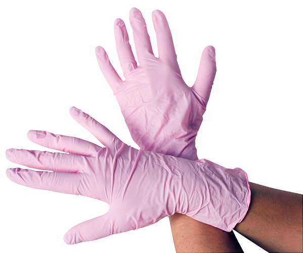 Luva Nitrílica sem Pó Rosa com 20 Unidades G - NTFlex