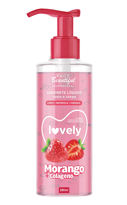 Sabonete Líquido Lovely 200ml Morango - Face Beautiful