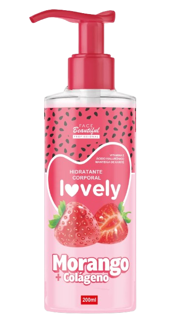Hidratante Corporal Lovely 200ml Morango - Face Beautiful