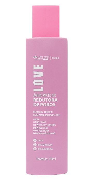 Água Micelar Redutora de Poros - Max Love