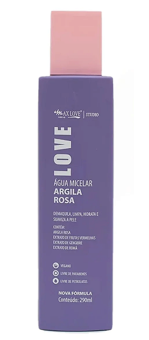 Água Micelar Argila Rosa - Max Love