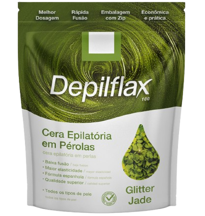 Cera Depilatória em Pérolas 1kg Glitter Jade - Depilflax